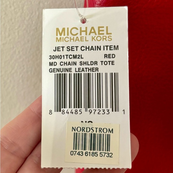 NWT Michael Kors Jet Set Chain Shoulder Bag Red - Picture 7 of 11